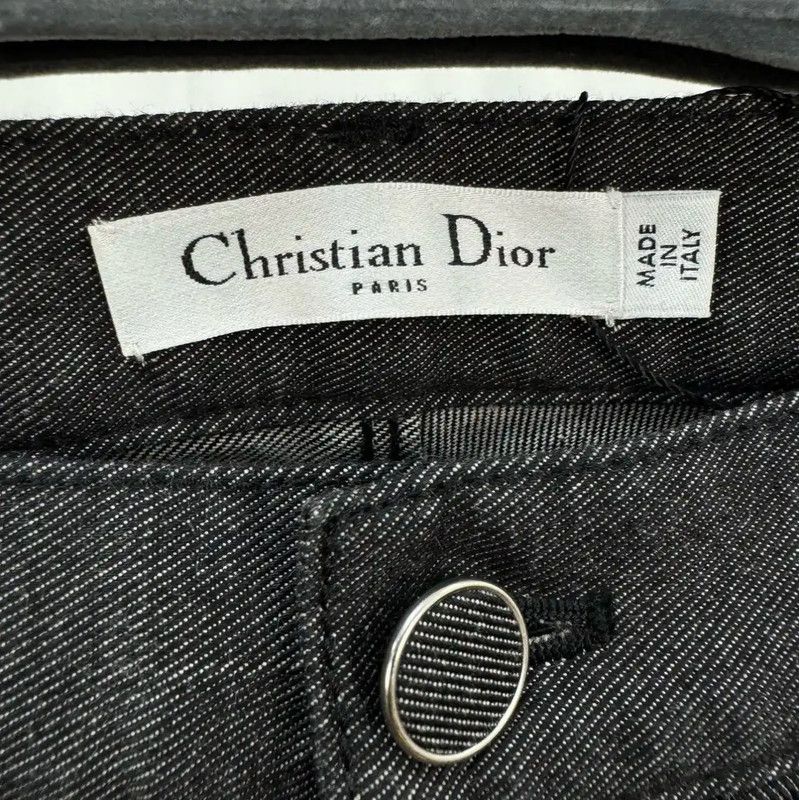 Dior Dior Black Gray Denim Logo Women's Jeans 0089 Size 22" - 5 Thumbnail
