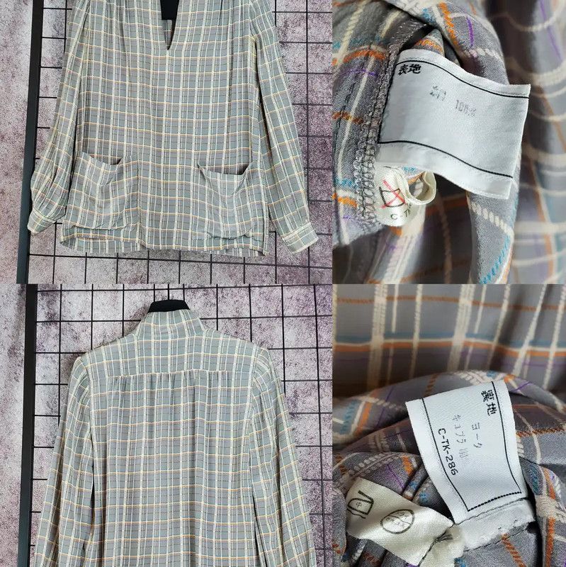 Dior Dior Silk Check Long Sleeve Shirt 0089 Size M / US 6-8 / IT 42-44 - 2 Thumbnail