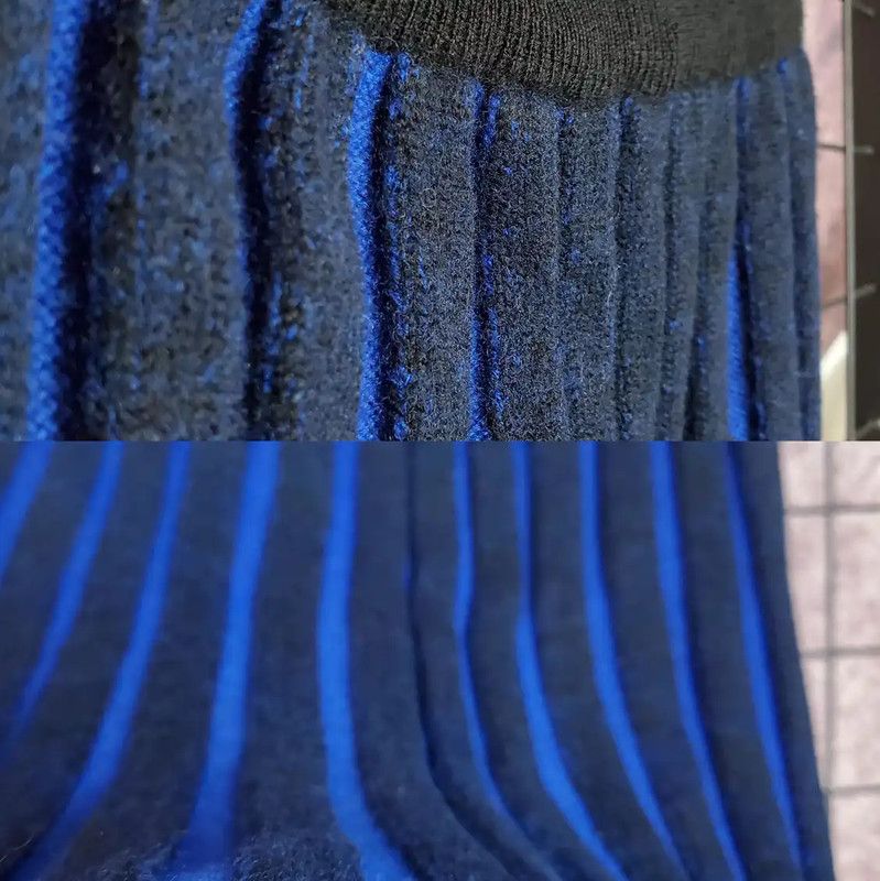 Dior Dior Blue Striped Wool Midi Skirt 0089 Size 23" - 5 Thumbnail
