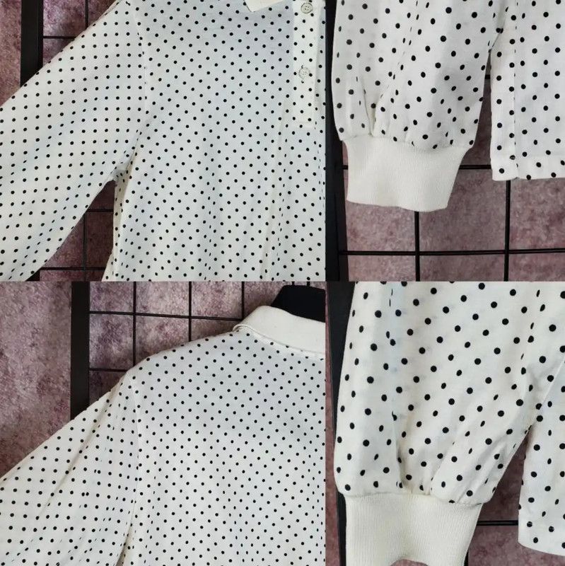 Dior Dior White Polka Dot Long Sleeve T-Shirt 0089 Size M / US 6-8 / IT 42-44 - 6 Thumbnail