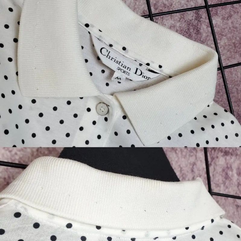 Dior Dior White Polka Dot Long Sleeve T-Shirt 0089 Size M / US 6-8 / IT 42-44 - 5 Thumbnail