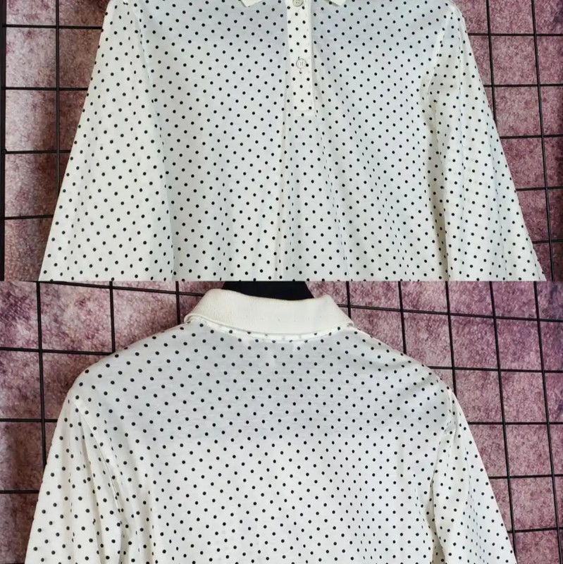Dior Dior White Polka Dot Long Sleeve T-Shirt 0089 Size M / US 6-8 / IT 42-44 - 3 Thumbnail