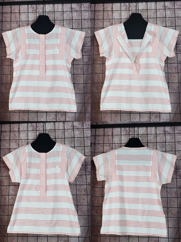 Dior Dior Pink Striped Cotton Short Sleeve T-Shirt 0089 Size S / US 4 / IT 40 - 2 Thumbnail