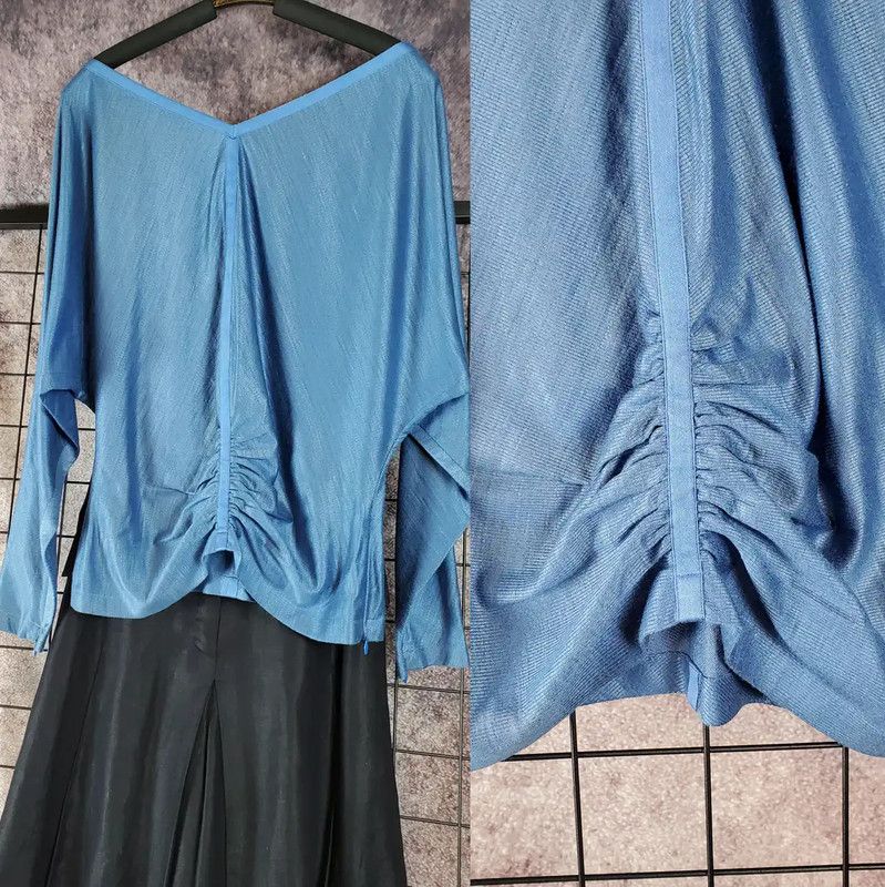 Dior Christian Dior Women's Long Sleeve Top in Deep Blue 0089 Size L / US 10 / IT 46 - 2 Thumbnail