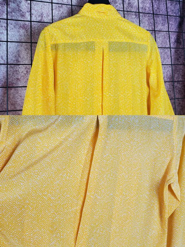 Dior Dior Yellow Silk Patterned Long Sleeve Shirt 0089 Size S / US 4 / IT 40 - 8 Thumbnail