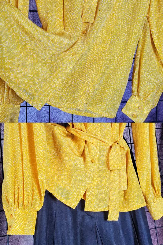 Dior Dior Yellow Silk Patterned Long Sleeve Shirt 0089 Size S / US 4 / IT 40 - 7 Thumbnail