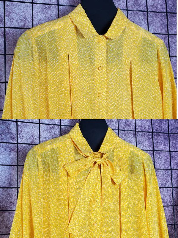 Dior Dior Yellow Silk Patterned Long Sleeve Shirt 0089 Size S / US 4 / IT 40 - 5 Thumbnail