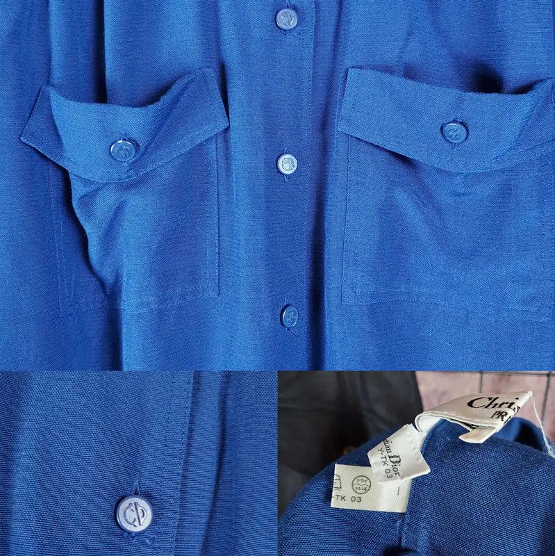Dior Dior Blue Wool Blend Long Sleeve Shirt 0089 Size M / US 6-8 / IT 42-44 - 6 Thumbnail