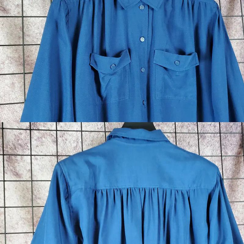 Dior Dior Blue Wool Blend Long Sleeve Shirt 0089 Size M / US 6-8 / IT 42-44 - 3 Thumbnail