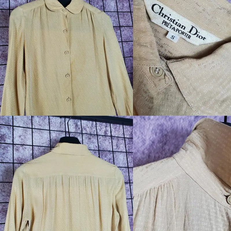 Dior Dior Silk Long Sleeve Blouse with Tie 0089 Size S / US 4 / IT 40 - 4 Thumbnail
