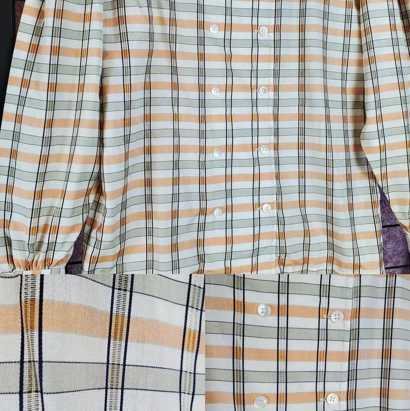 Dior Dior Women's Yellow Checkered Long Sleeve Cropped Shirt 0089 Size S / US 4 / IT 40 - 5 Thumbnail