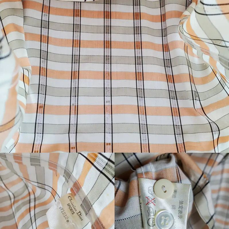 Dior Dior Women's Yellow Checkered Long Sleeve Cropped Shirt 0089 Size S / US 4 / IT 40 - 9 Thumbnail