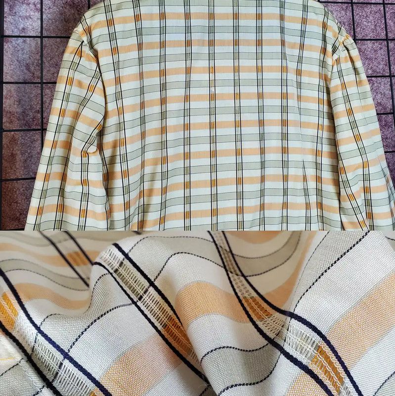 Dior Dior Women's Yellow Checkered Long Sleeve Cropped Shirt 0089 Size S / US 4 / IT 40 - 8 Thumbnail