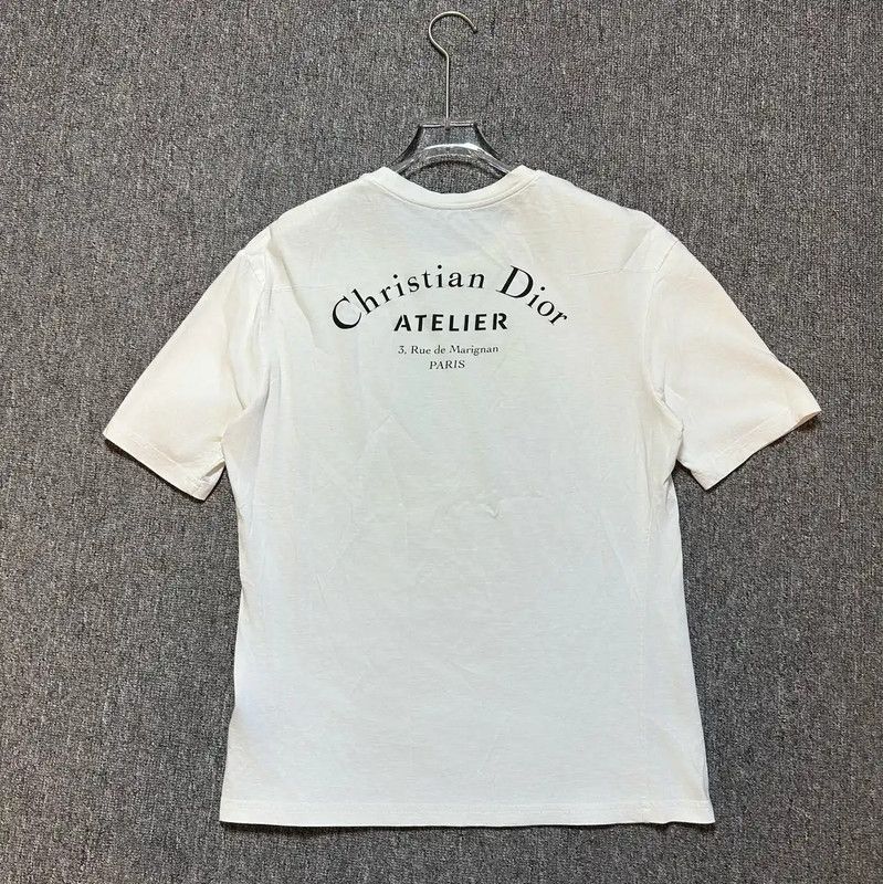 Dior Dior White Logo Print Short Sleeve T-Shirt 0089 Size S / US 4 / IT 40 - 4 Thumbnail