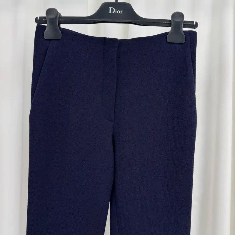 Dior Dior Navy Wool Blend Casual Trousers for Women 0089 Size 23" - 3 Thumbnail