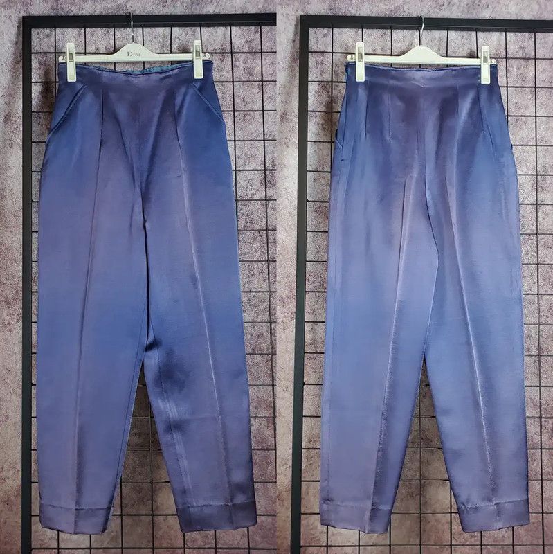 Dior Dior L Size Purple Wool Blend Casual Pants 0089 Size 22" - 2 Thumbnail