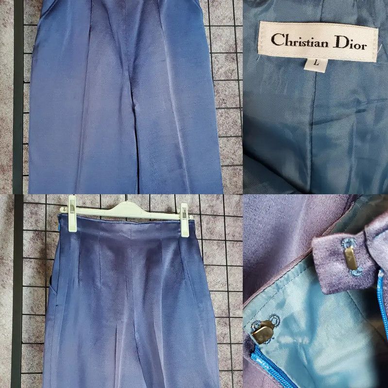 Dior Dior L Size Purple Wool Blend Casual Pants 0089 Size 22" - 3 Thumbnail