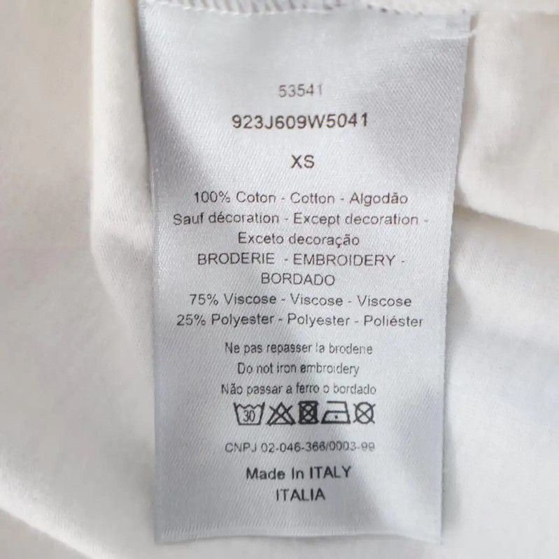Dior Dior White XS T-Shirt with Bee Embroidery 0089 Size XS / US 0-2 / IT 36-38 - 8 Thumbnail