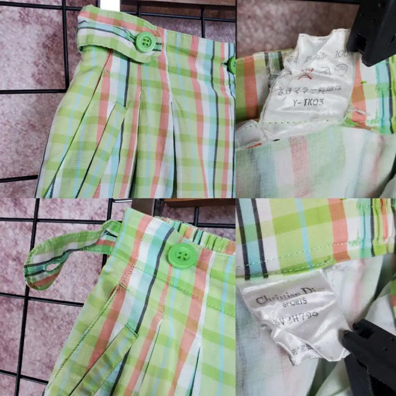 Dior Dior Green Cotton Plaid Summer Shorts 0089 Size 27" / US 4 / IT 40 - 4 Thumbnail