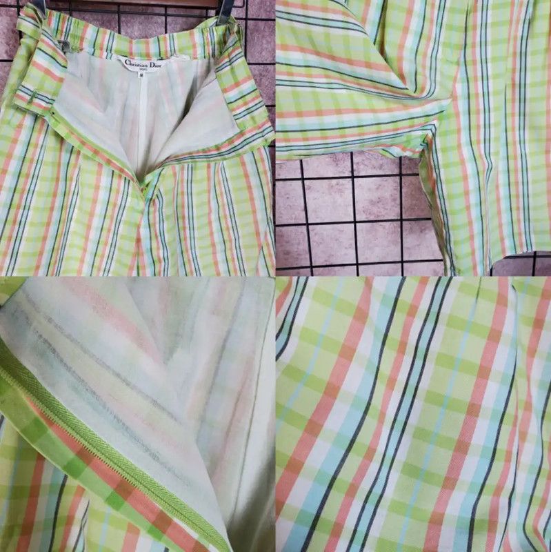 Dior Dior Green Cotton Plaid Summer Shorts 0089 Size 27" / US 4 / IT 40 - 5 Thumbnail