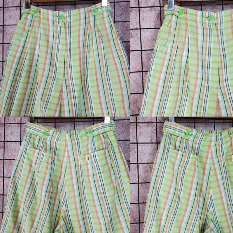 Dior Dior Green Cotton Plaid Summer Shorts 0089 Size 27" / US 4 / IT 40 - 3 Thumbnail
