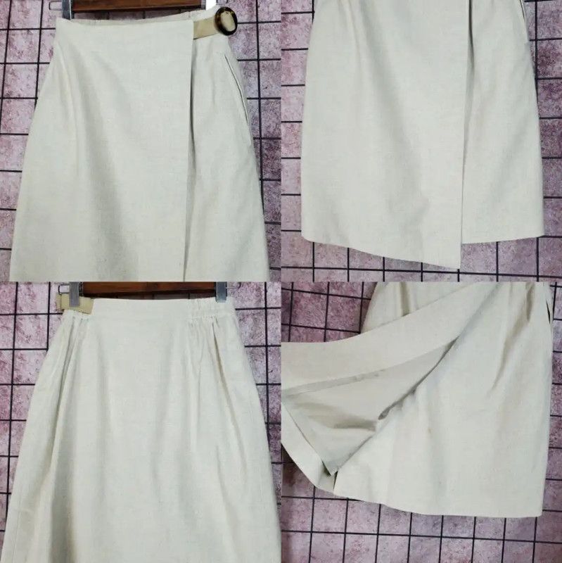 Dior Dior Asymmetrical Midi Skirt in Beige 0089 Size 23" - 2 Thumbnail