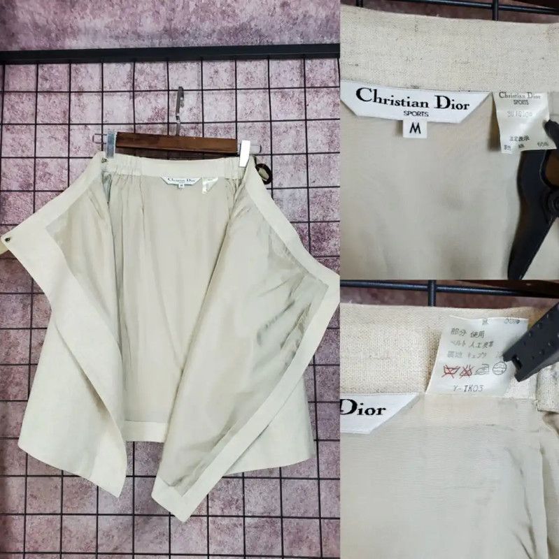 Dior Dior Asymmetrical Midi Skirt in Beige 0089 Size 23" - 5 Thumbnail