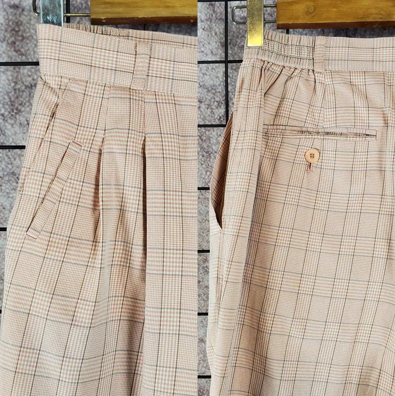 Dior Dior Pink Cotton Plaid Logo Leisure Pants 0089 Size 23" - 4 Thumbnail