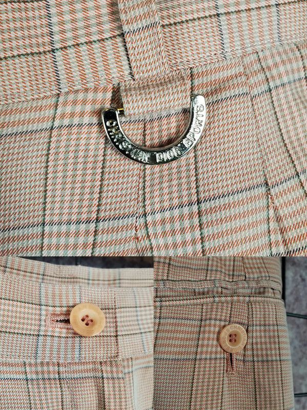 Dior Dior Pink Cotton Plaid Logo Leisure Pants 0089 Size 23" - 6 Thumbnail