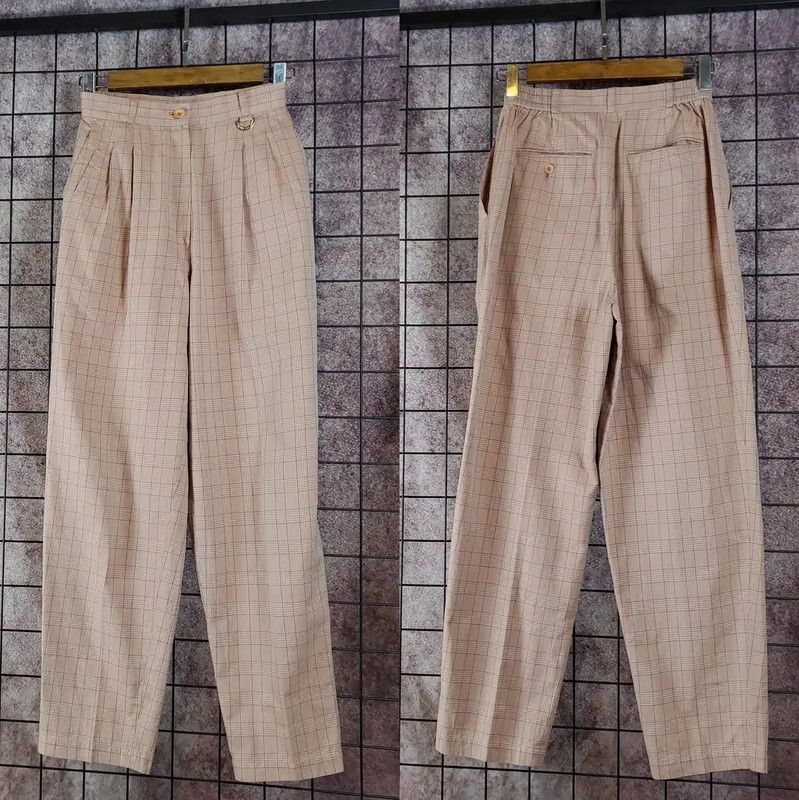 Dior Dior Pink Cotton Plaid Logo Leisure Pants 0089 Size 23" - 2 Thumbnail