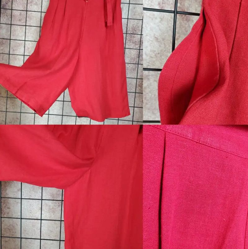 Dior Dior Red Summer Linen Casual Trousers M 0089 Size 27" / US 4 / IT 40 - 5 Thumbnail