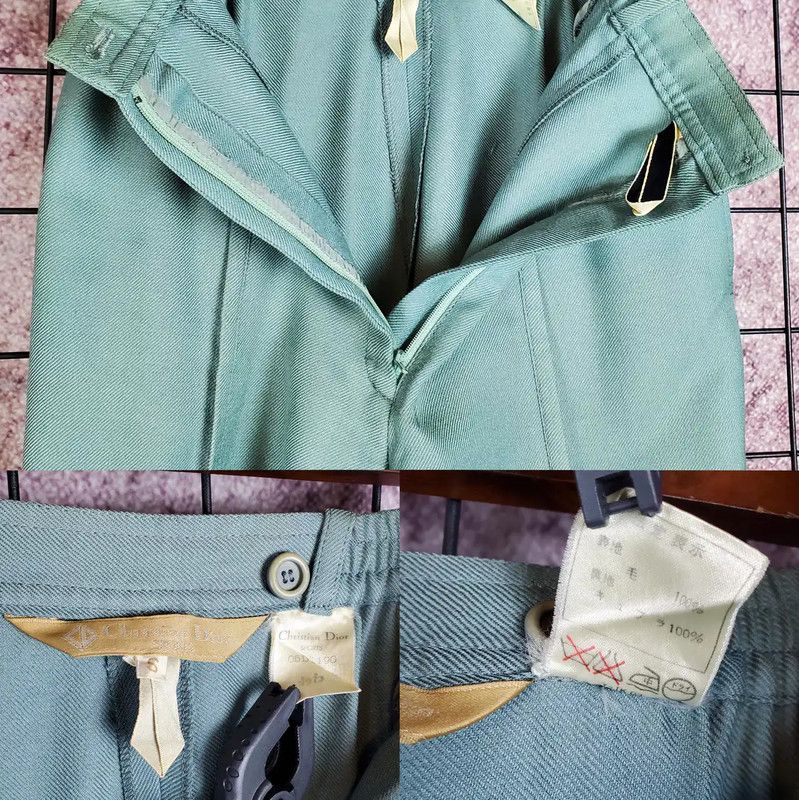Dior Dior Spring Autumn Green Wool Embroidered Pants 0089 Size 22" - 8 Thumbnail