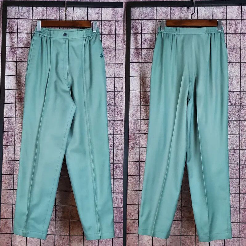 Dior Dior Spring Autumn Green Wool Embroidered Pants 0089 Size 22" - 2 Thumbnail