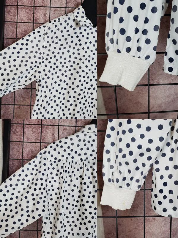Dior Polka Dot Long Sleeve Blouse for Women 0089