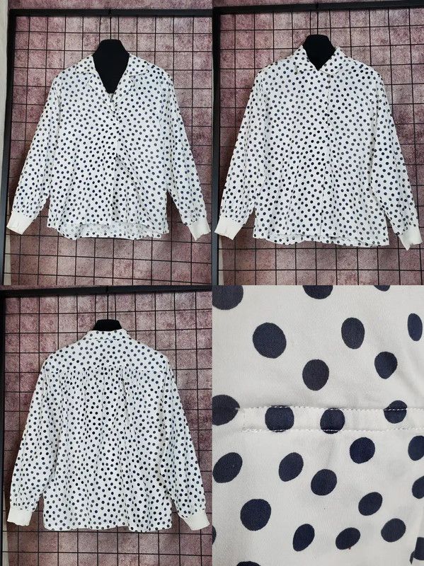 Dior Polka Dot Long Sleeve Blouse for Women 0089