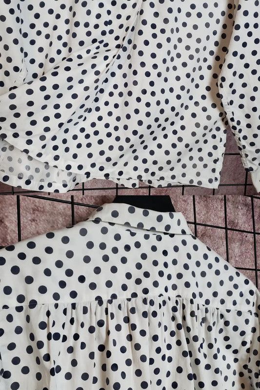 Dior Polka Dot Long Sleeve Blouse for Women 0089