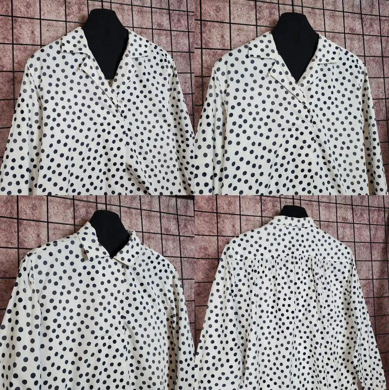Dior Polka Dot Long Sleeve Blouse for Women 0089