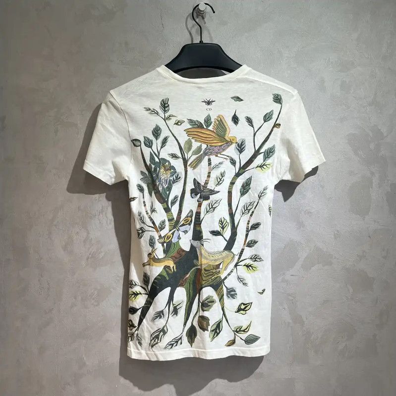 Dior Dior White Cotton Printed Women's T-Shirt 0089 Size S / US 4 / IT 40 - 2 Thumbnail