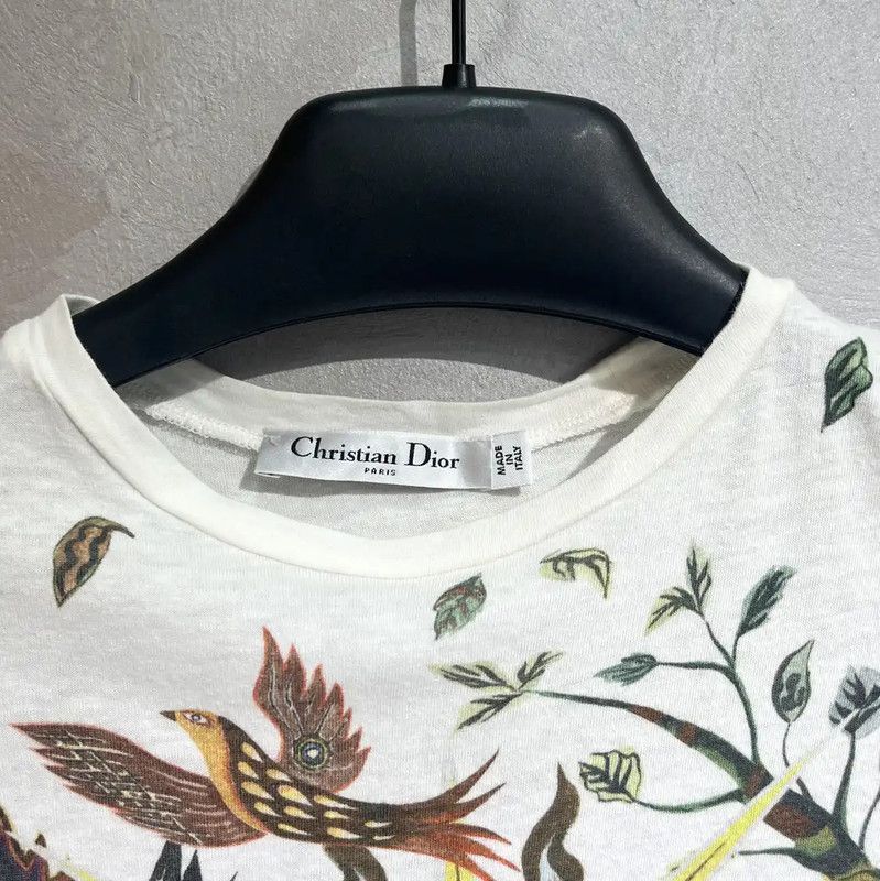 Dior Dior White Cotton Printed Women's T-Shirt 0089 Size S / US 4 / IT 40 - 3 Thumbnail