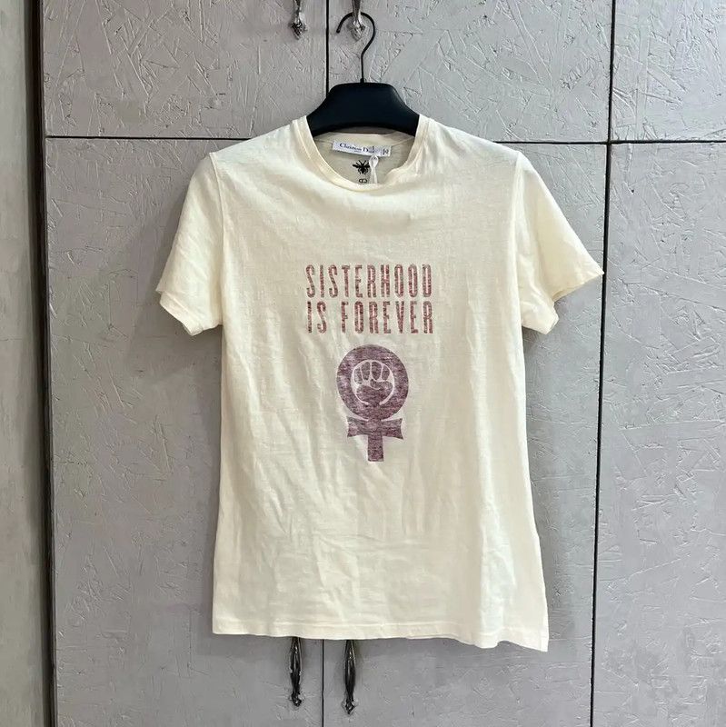 Dior Dior Yellow Cotton Graphic Women's T-Shirt 0089 Size M / US 6-8 / IT 42-44 - 2 Thumbnail