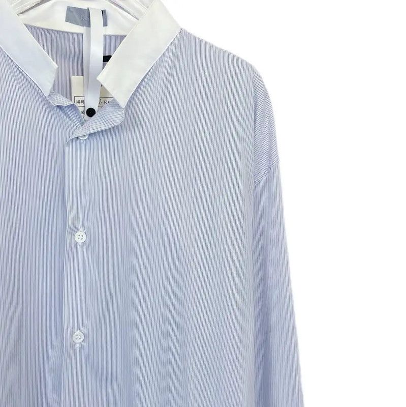 Dior Dior Blue Cotton Long Sleeve Shirt 0089 Size XL / US 12-14 / IT 48-50 - 3 Thumbnail