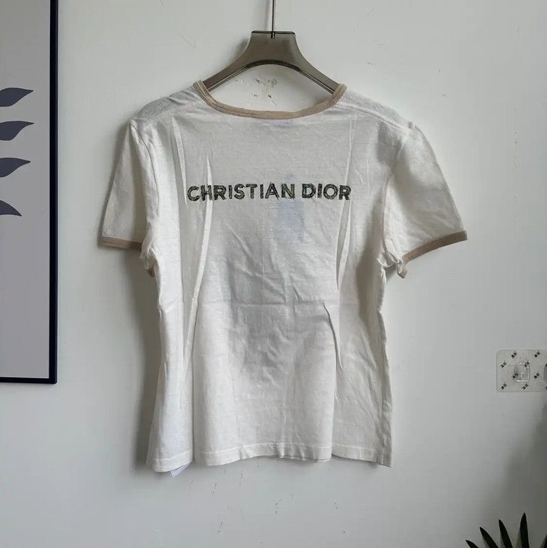 Dior Dior Women's White Graphic T-shirt 0089 Size XS / US 0-2 / IT 36-38 - 2 Thumbnail