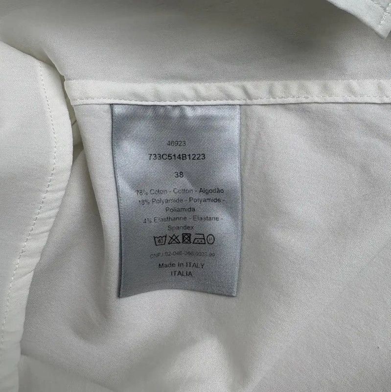 Dior Dior Women's White Long Sleeve Shirt 0089 Size M / US 6-8 / IT 42-44 - 4 Thumbnail