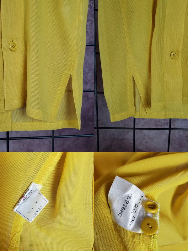 Dior Dior Lemon Yellow Short Sleeve Shirt 0089 Size S / US 4 / IT 40 - 7 Thumbnail