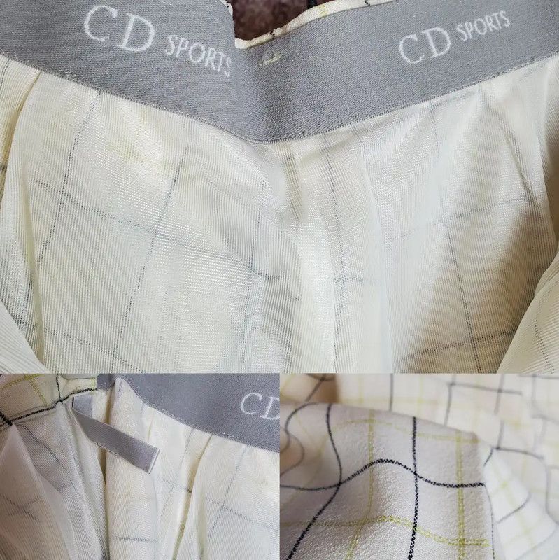 Dior Dior Yellow Plaid Wool Women's Casual Pants 0089 Size 28" / US 6 / IT 42 - 9 Thumbnail