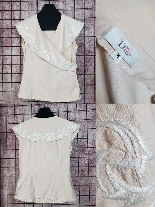 Dior Dior Pink Cotton Embroidered Short Sleeve Top 0089 Size M / US 6-8 / IT 42-44 - 2 Thumbnail