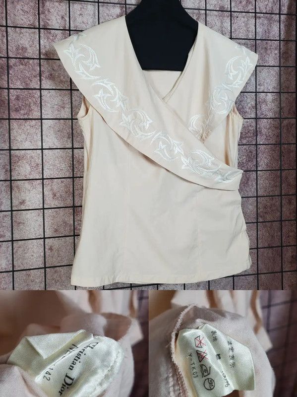 Dior Dior Pink Cotton Embroidered Short Sleeve Top 0089 Size M / US 6-8 / IT 42-44 - 3 Thumbnail