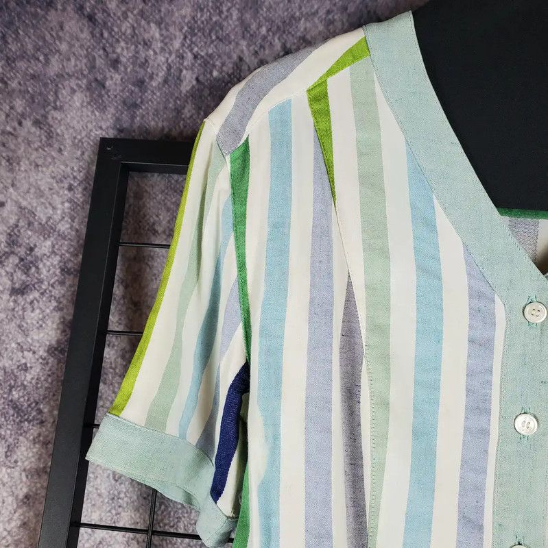 Dior Dior Summer Blue Striped Short Sleeve Top 0089 Size L / US 10 / IT 46 - 4 Thumbnail