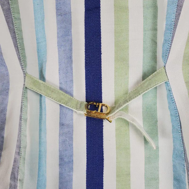 Dior Dior Summer Blue Striped Short Sleeve Top 0089 Size L / US 10 / IT 46 - 9 Thumbnail