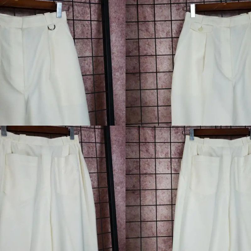 Dior Dior Women's Cream Wool Blend Embroidered Pants 0089 Size 24" / US 00 / IT 34 - 6 Thumbnail